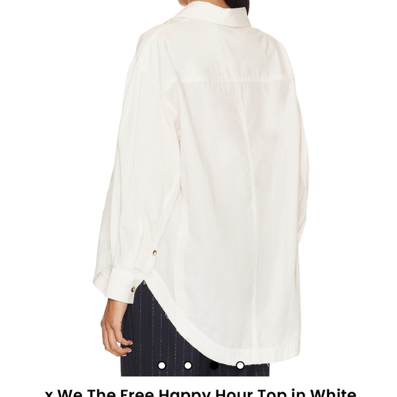 Free People We The Free Happy Hour White Button Top White Shirt XS - Picture 10 of 11